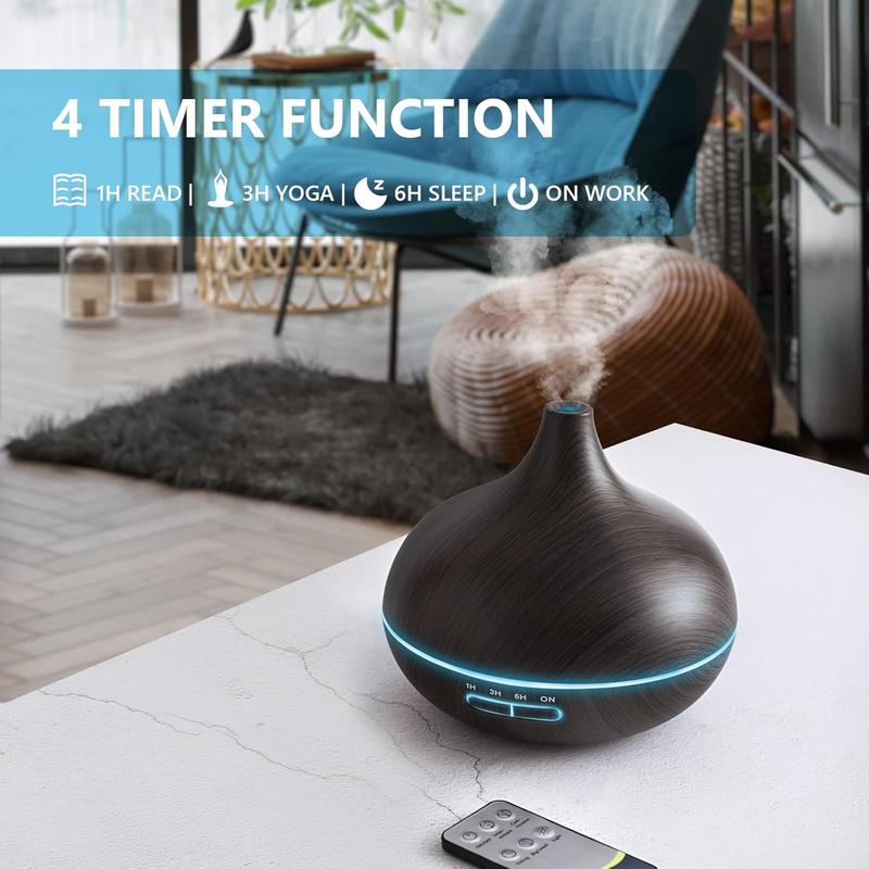 đż 550ml Essential Oil Diffuser for Large Rooms â Ultrasonic Aroma Diffuser with Remote Control, Timer, & 7-Color LED Light | Quiet Humidifier for Bedroom & Home Relaxation