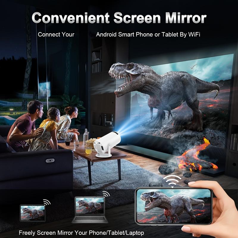🎥 2025 Smart Mini Projector — Portable Wi-Fi 6 & Bluetooth 5.2 Home Theater | Built-In Streaming Apps, 180° Ceiling Projection, 1080P HD Display, Auto Keystone, Compact Travel-Friendly Design 🎬