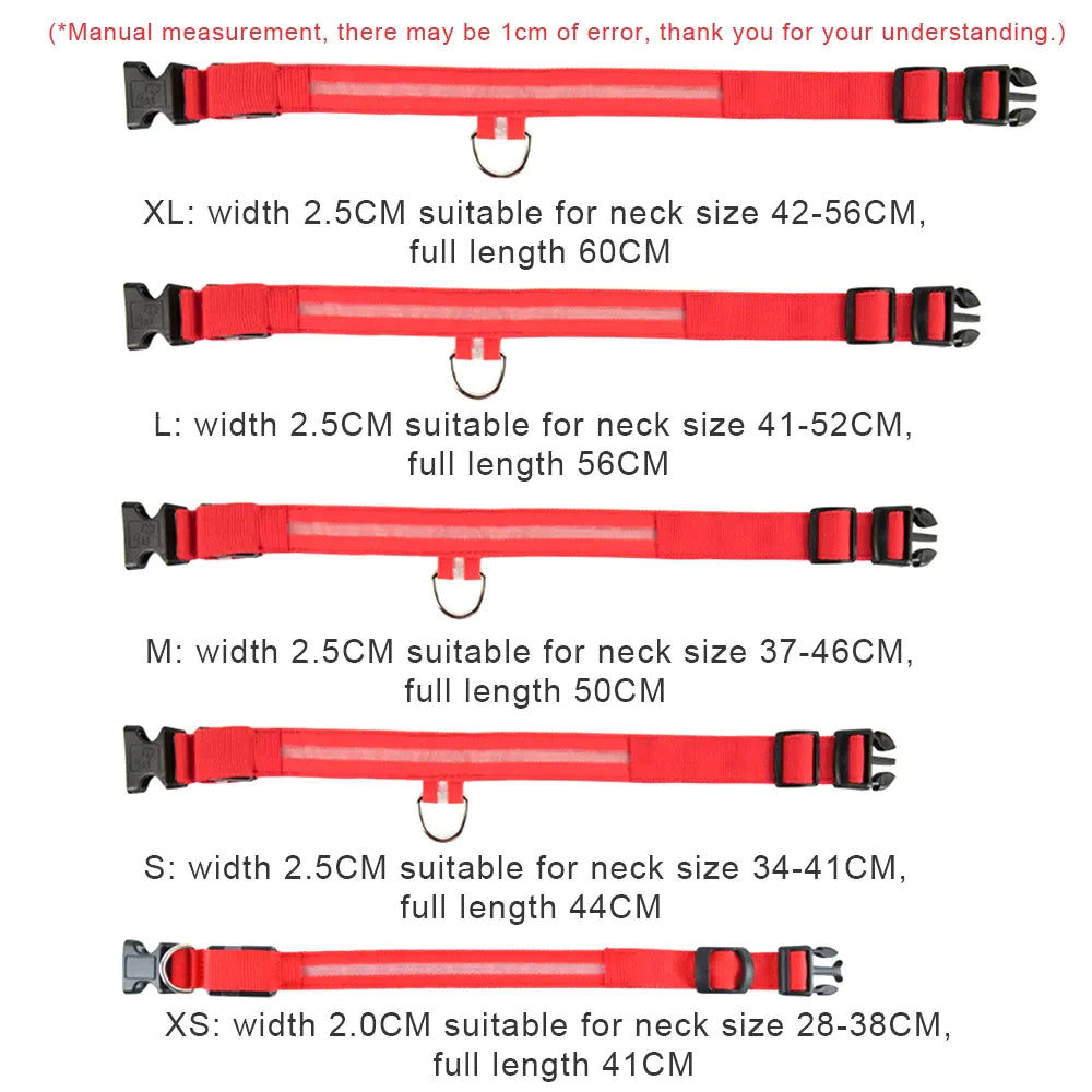 🐾 LED Light-Up Dog Collar — Adjustable, USB Rechargeable & Waterproof Pet Safety Collar | Blinking & Glowing Modes for Night Walks, Visibility & Style ✨
