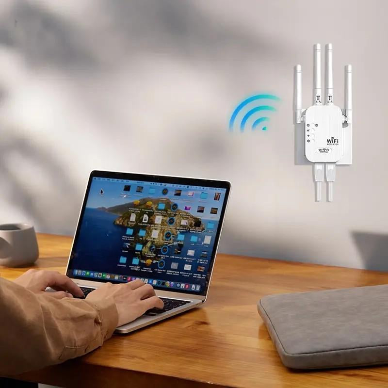 📶 2025 WiFi Extender — 1200Mbps Dual-Band (5GHz/2.4GHz) Internet Signal Booster | Covers Up to 10,000 Sq. Ft & 50 Devices | WiFi Repeater with Ethernet Port for Home & Office