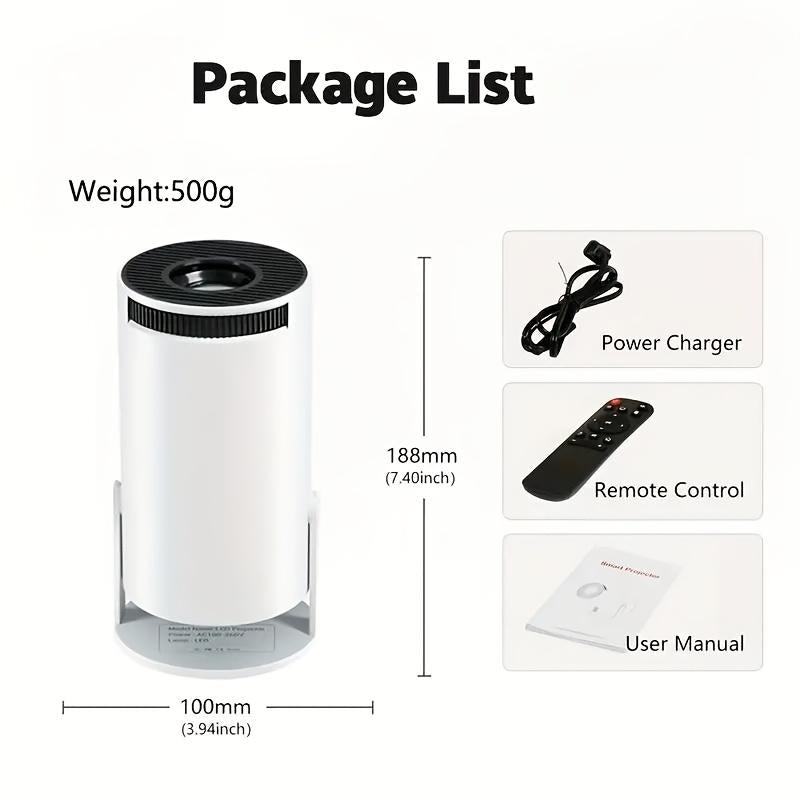 🎥 2025 Smart Mini Projector — Portable Wi-Fi 6 & Bluetooth 5.2 Home Theater | Built-In Streaming Apps, 180° Ceiling Projection, 1080P HD Display, Auto Keystone, Compact Travel-Friendly Design 🎬
