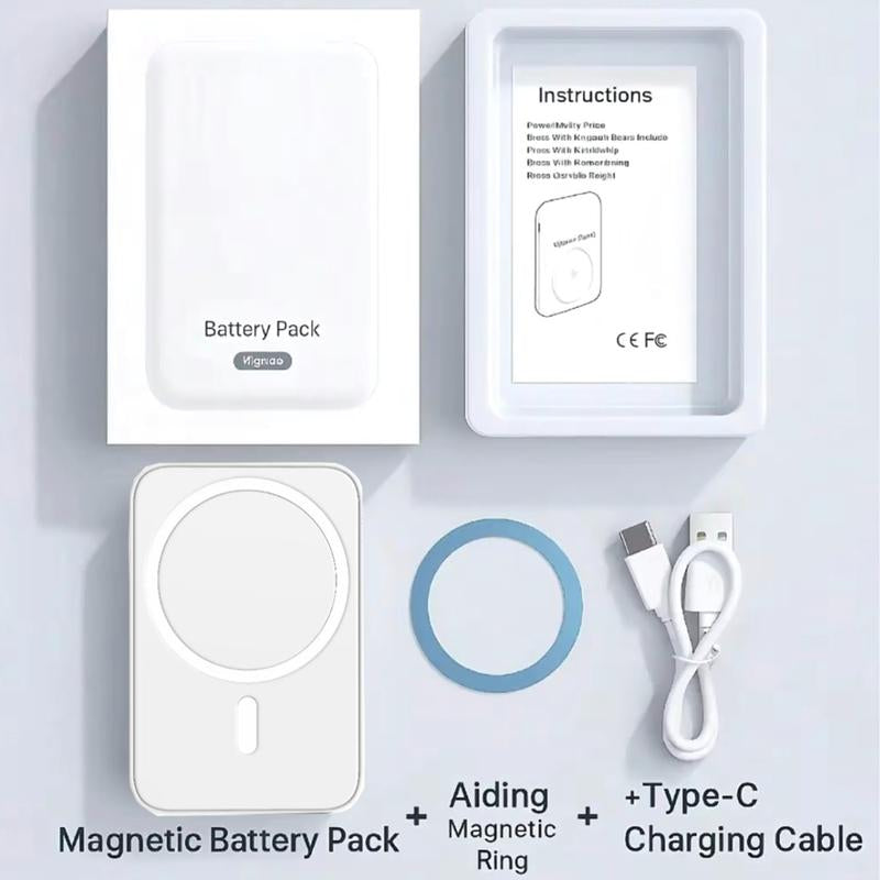 🔋 Magnetic Power Bank — MagSafe Wireless Portable Charger with Fast Charging | Compact Battery Pack for iPhone 12/13/14/15/16 Series (Plus & Pro Max Compatible)