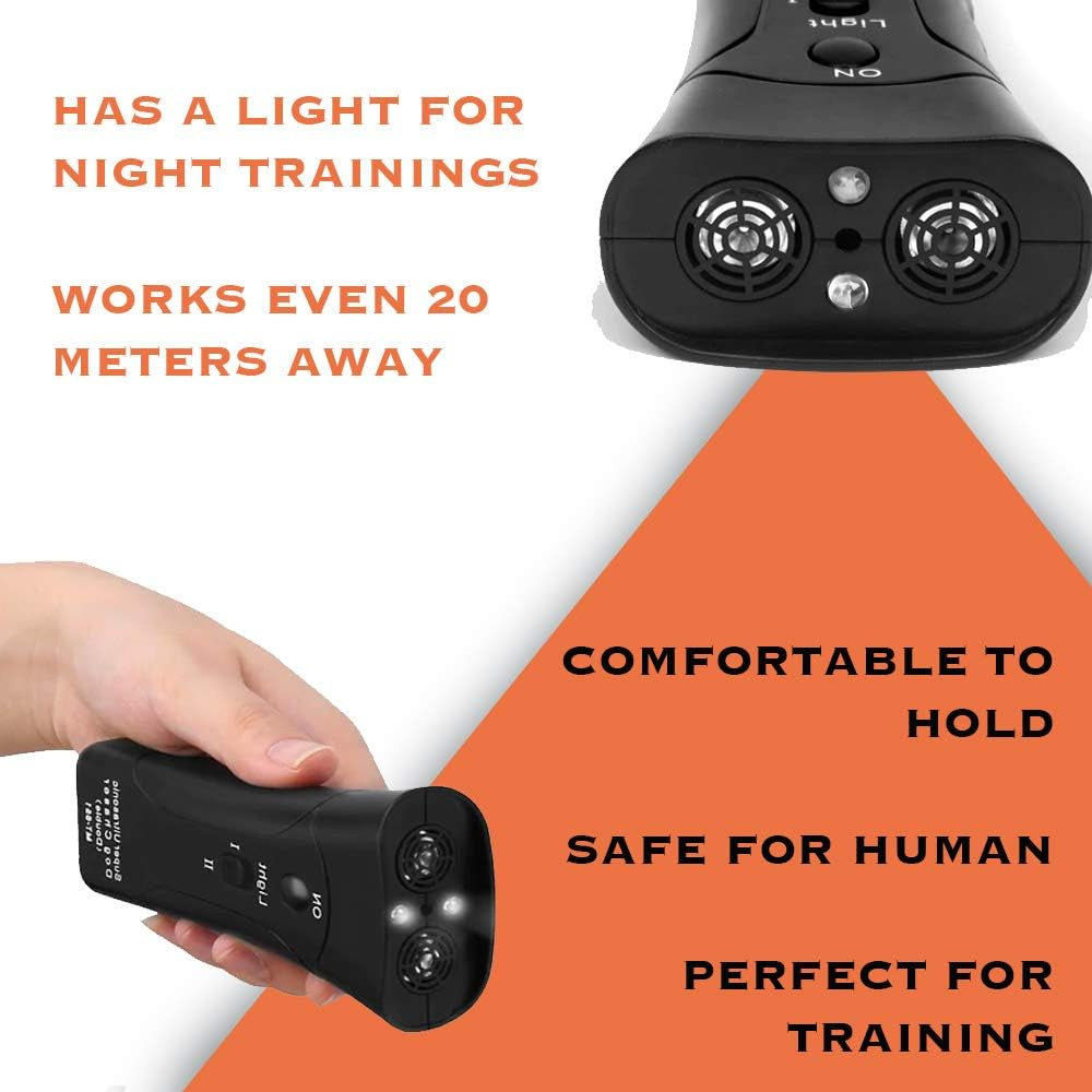 š¶ Ultrasonic Dog Bark Control & Training Device ā Handheld Anti-Barking Trainer with LED Light