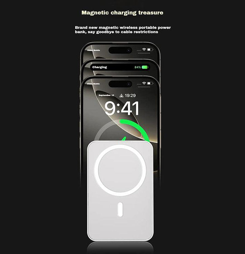 🔋 Magnetic Power Bank — MagSafe Wireless Portable Charger with Fast Charging | Compact Battery Pack for iPhone 12/13/14/15/16 Series (Plus & Pro Max Compatible)