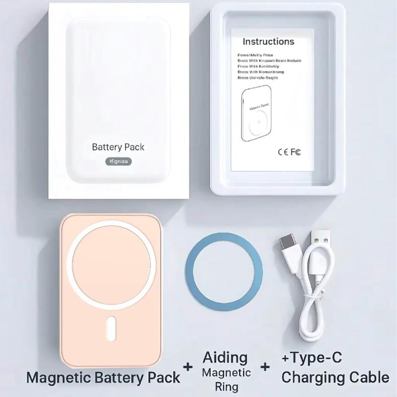 🔋 Magnetic Power Bank — MagSafe Wireless Portable Charger with Fast Charging | Compact Battery Pack for iPhone 12/13/14/15/16 Series (Plus & Pro Max Compatible)