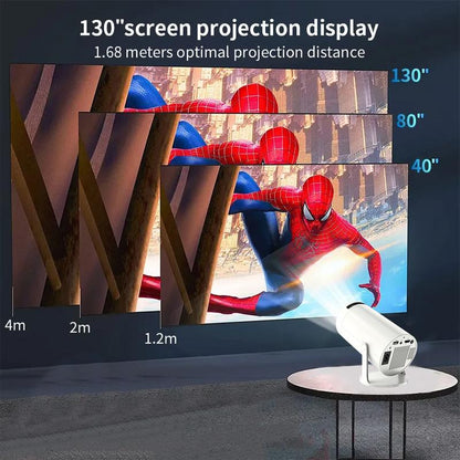 🎥 2025 Smart Mini Projector — Portable Wi-Fi 6 & Bluetooth 5.2 Home Theater | Built-In Streaming Apps, 180° Ceiling Projection, 1080P HD Display, Auto Keystone, Compact Travel-Friendly Design 🎬