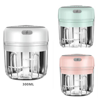 ⚡ Electric Mini Food Chopper — 300ML Garlic Press & Vegetable Grinder | Portable USB Rechargeable Blender for Chopping Onion, Chili, Fruit & Meat Effortlessly 🍴