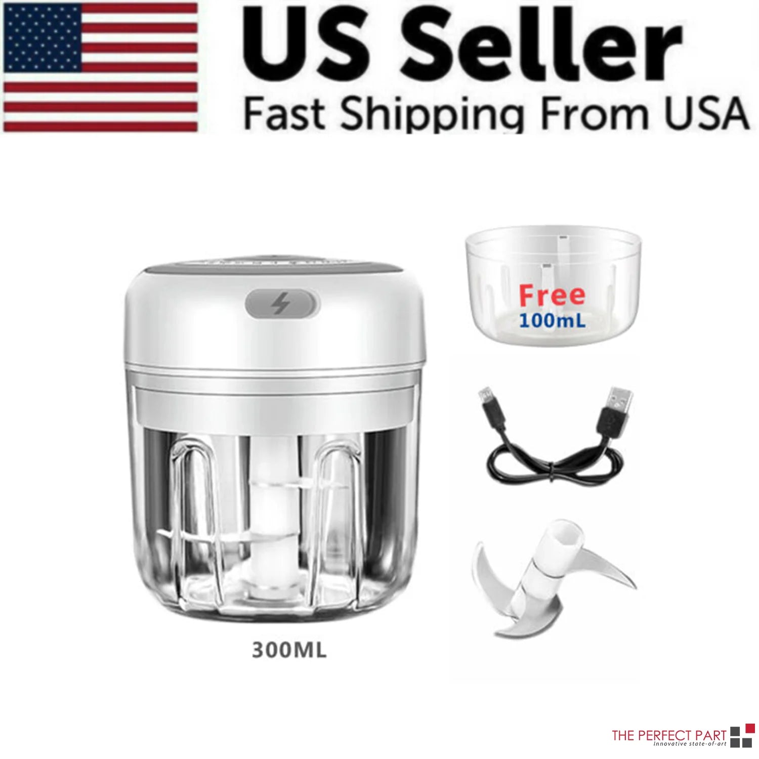 ⚡ Electric Mini Food Chopper — 300ML Garlic Press & Vegetable Grinder | Portable USB Rechargeable Blender for Chopping Onion, Chili, Fruit & Meat Effortlessly 🍴