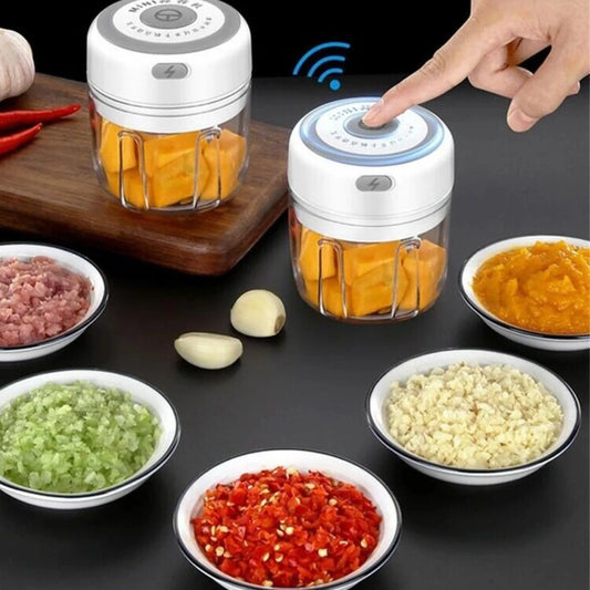 ⚡ Electric Mini Food Chopper — 300ML Garlic Press & Vegetable Grinder | Portable USB Rechargeable Blender for Chopping Onion, Chili, Fruit & Meat Effortlessly 🍴