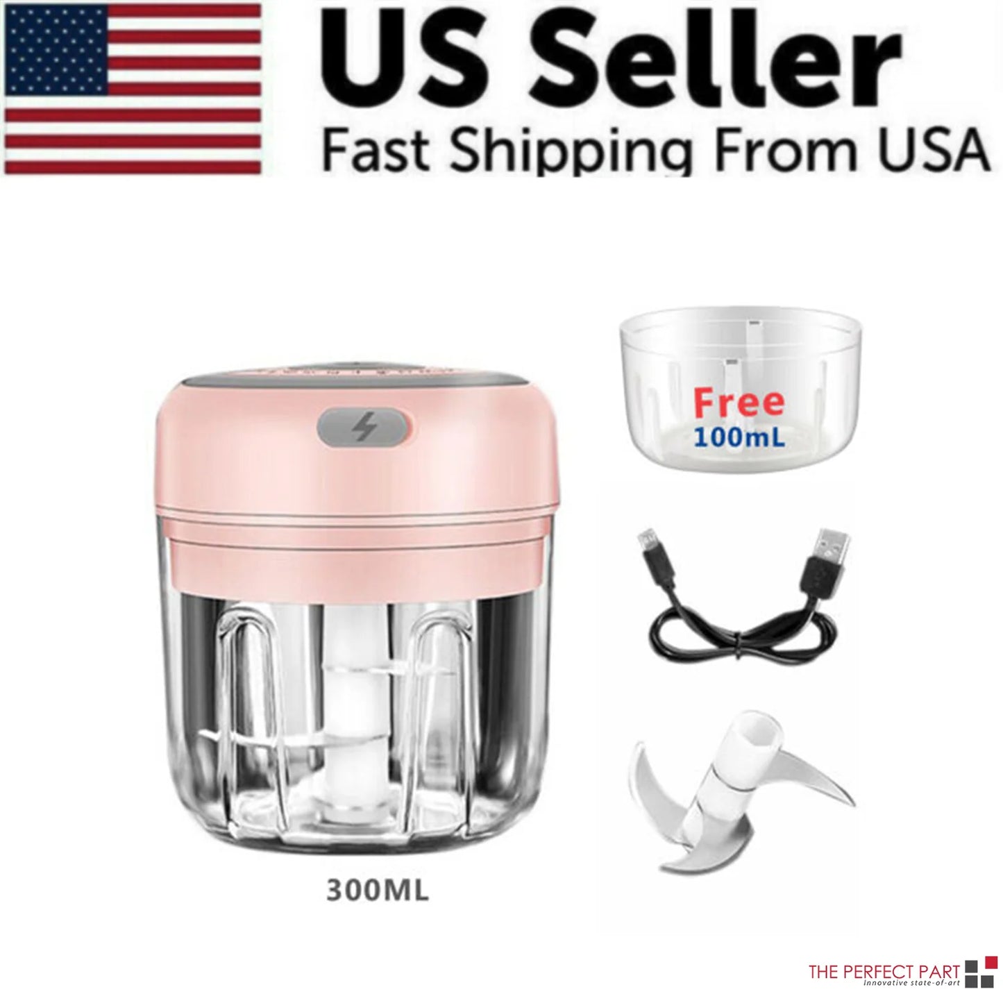 ⚡ Electric Mini Food Chopper — 300ML Garlic Press & Vegetable Grinder | Portable USB Rechargeable Blender for Chopping Onion, Chili, Fruit & Meat Effortlessly 🍴