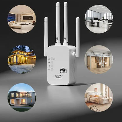 📶 2025 WiFi Extender — 1200Mbps Dual-Band (5GHz/2.4GHz) Internet Signal Booster | Covers Up to 10,000 Sq. Ft & 50 Devices | WiFi Repeater with Ethernet Port for Home & Office