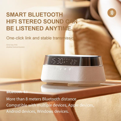 🎶 6-in-1 Wireless Bluetooth Speaker with 15W Fast Charger, LED Night Light & RGB Mood Lamp | Portable Home Pod Music Speaker for Bedroom, Desk & Smartphone Charging