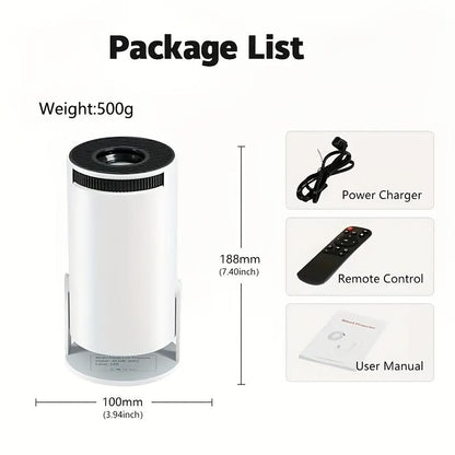 🎥 2025 Smart Mini Projector — Portable Wi-Fi 6 & Bluetooth 5.2 Home Theater | Built-In Streaming Apps, 180° Ceiling Projection, 1080P HD Display, Auto Keystone, Compact Travel-Friendly Design 🎬