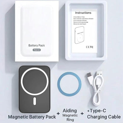 🔋 Magnetic Power Bank — MagSafe Wireless Portable Charger with Fast Charging | Compact Battery Pack for iPhone 12/13/14/15/16 Series (Plus & Pro Max Compatible)