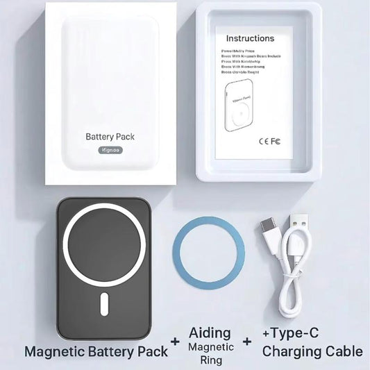 🔋 Magnetic Power Bank — MagSafe Wireless Portable Charger with Fast Charging | Compact Battery Pack for iPhone 12/13/14/15/16 Series (Plus & Pro Max Compatible)