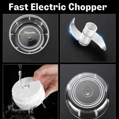 ⚡ Electric Mini Food Chopper — 300ML Garlic Press & Vegetable Grinder | Portable USB Rechargeable Blender for Chopping Onion, Chili, Fruit & Meat Effortlessly 🍴