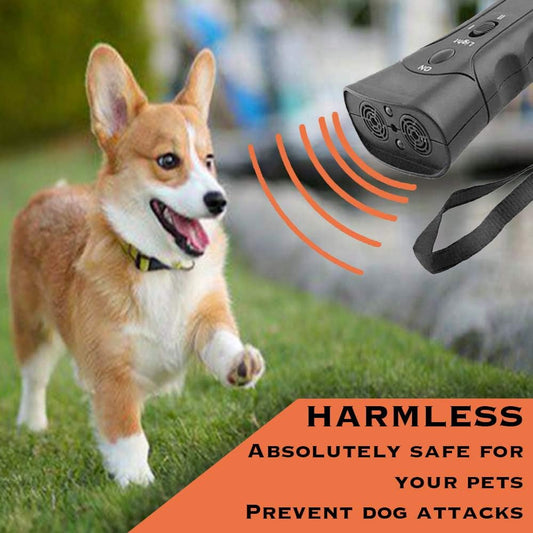🐶 Ultrasonic Dog Bark Control & Training Device — Handheld Anti-Barking Trainer with LED Light