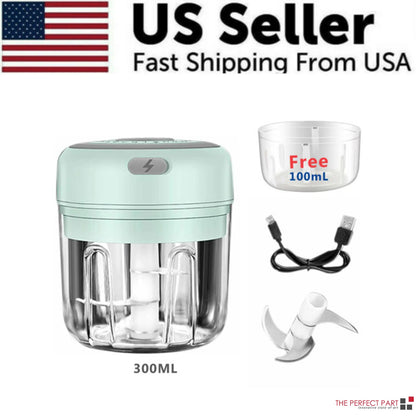 ⚡ Electric Mini Food Chopper — 300ML Garlic Press & Vegetable Grinder | Portable USB Rechargeable Blender for Chopping Onion, Chili, Fruit & Meat Effortlessly 🍴